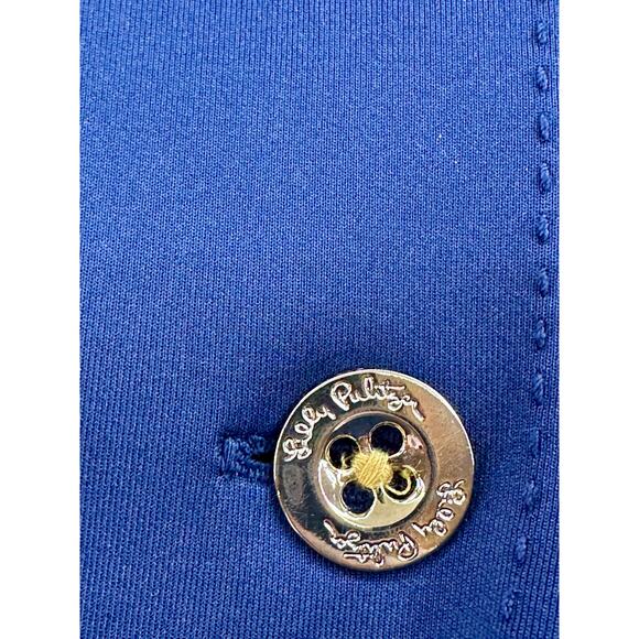 Lilly Pulitzer Braylee Size XXS Blazer Pockets Buttons Scuba Pointe Pockets Blue - Picture 6 of 7